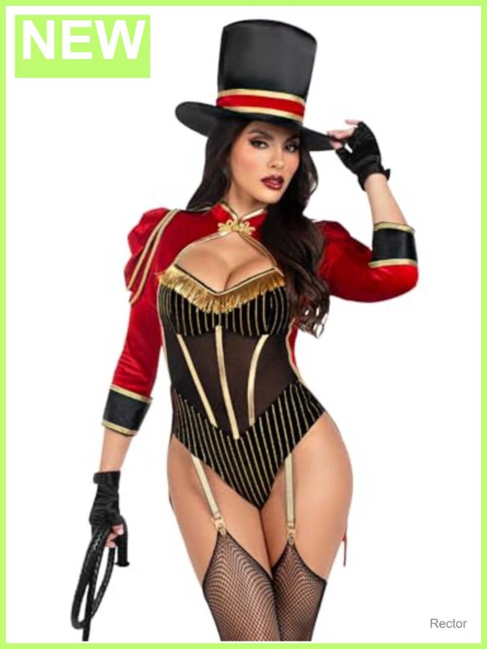 Velvet Ringmaster Costume with Attached Tail Coat & Top Hat